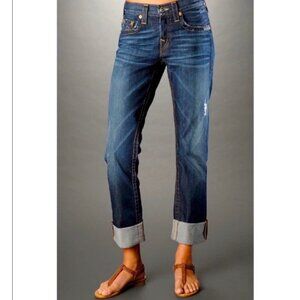 True Religion Women's Straight Leg Jeans - Dark Blue